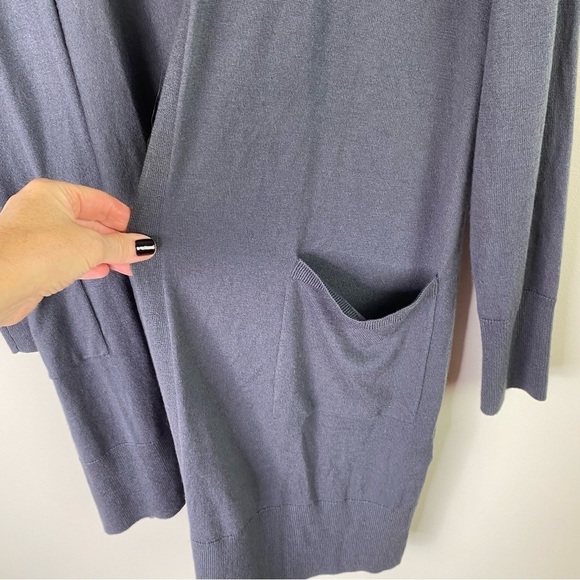 Universal Standard Gray Long line knee length Open Cardigan Sweater size 2XS - Picture 10 of 11